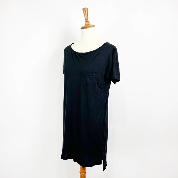 T Alexander Wang Black T-Shirt Dress scoop neck tshirt Size Medium - Picture 1 of 9